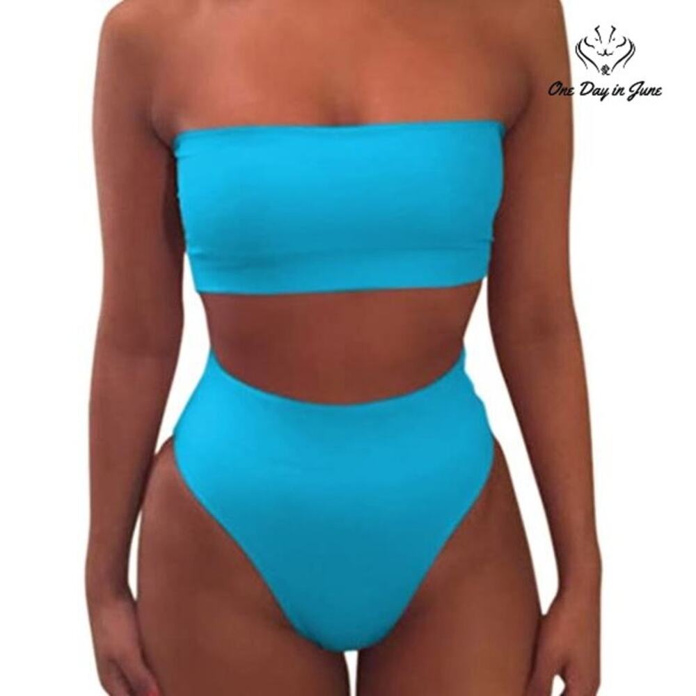 Pink Queen Removable Strap High Waist Bikini Swimsuit Size S